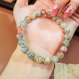  Vòng Tay Đá Mặt Trời Đa Sắc 8mm Phối Charm Mạ Bạc 