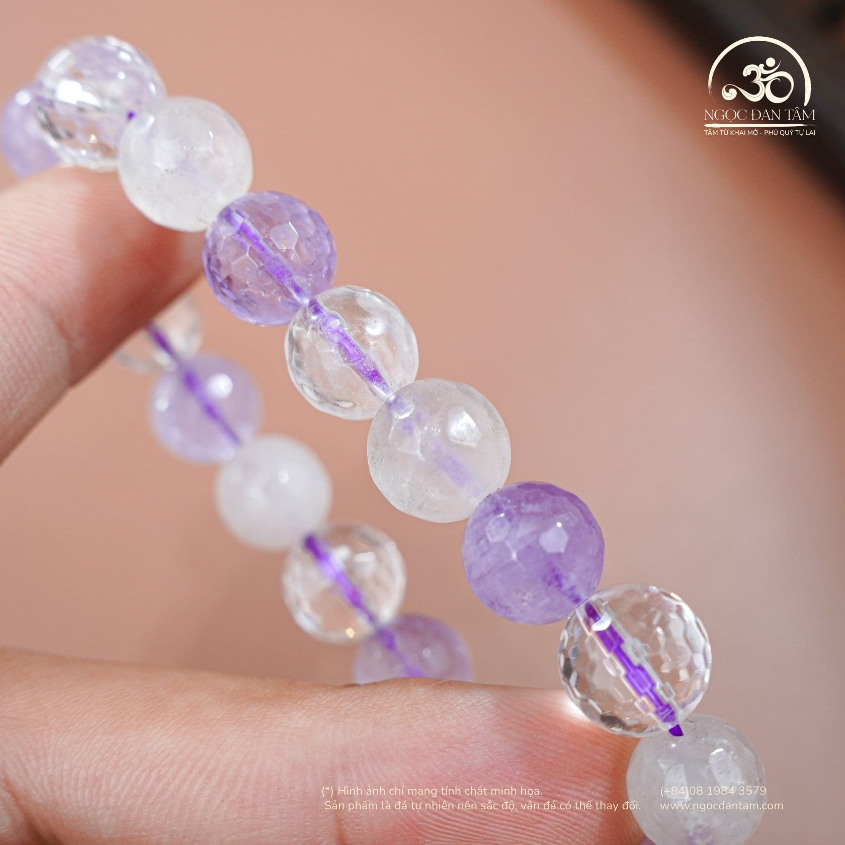  Vòng Tay Thạch Anh Hỗn Hợp Cắt Giác 10mm 