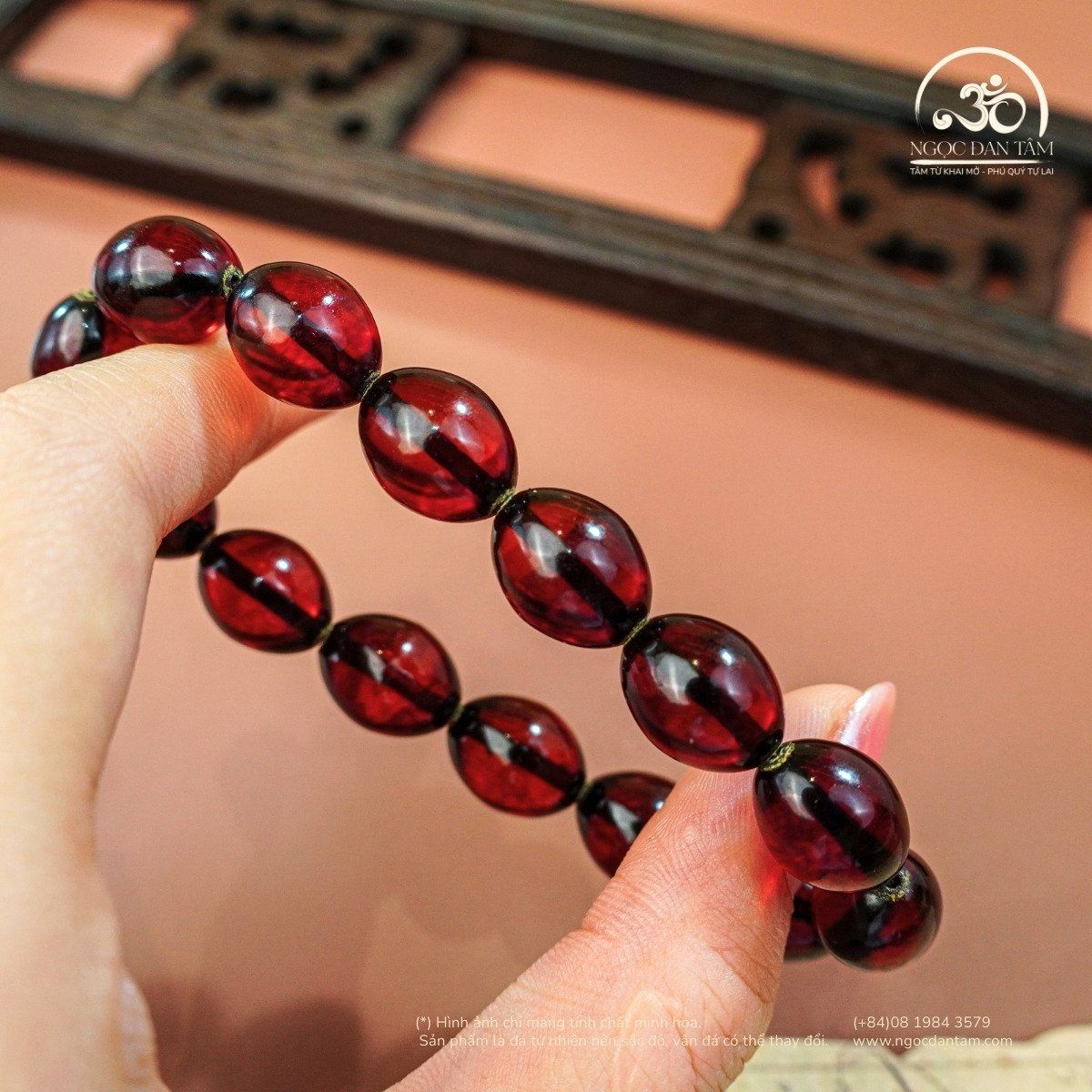  Vòng Tay Huyết Phách Oliu 10mm 12gram 