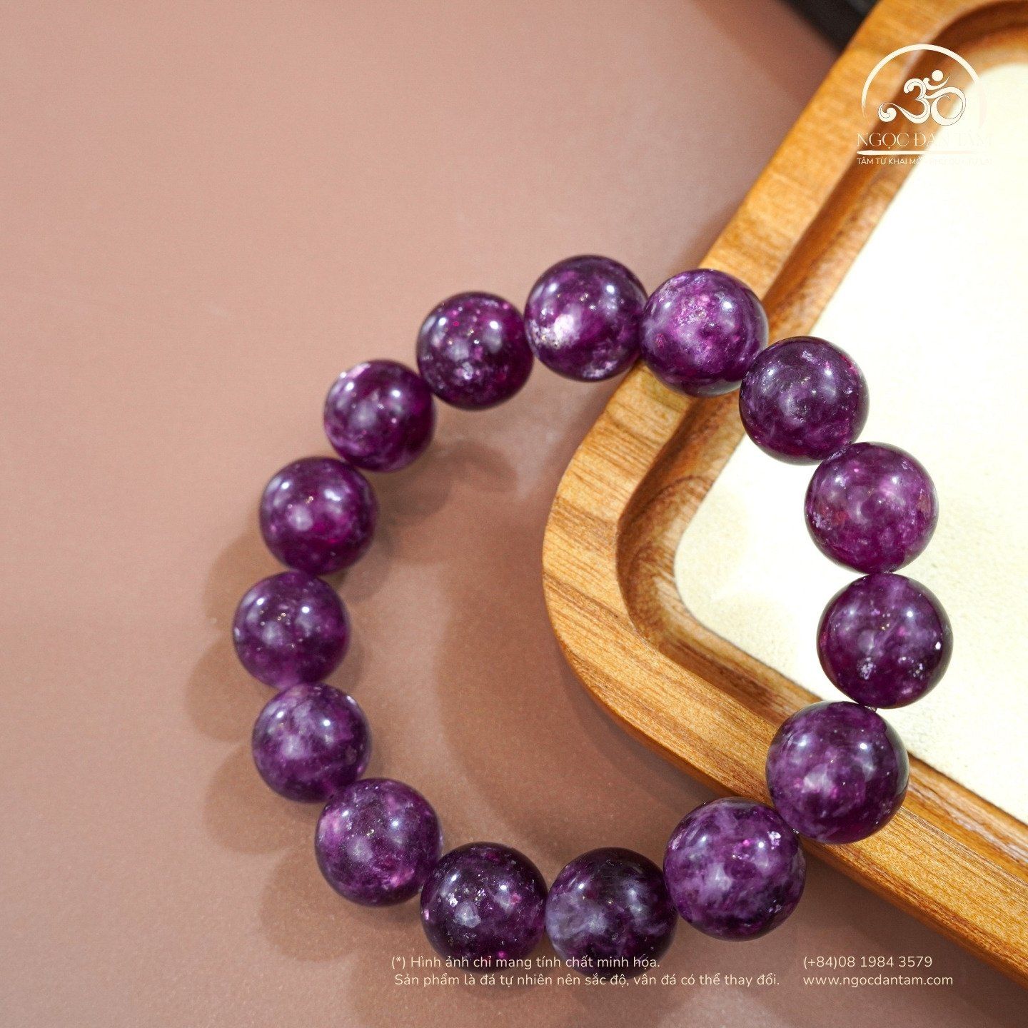  Vòng Tay Đá Lepidolite 12mm 4A 