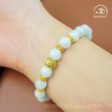  Vòng Tay Đá Angelite 8mm 2A Phối Charm Bi Tròn Họa Tiết 
