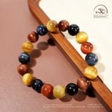  Vòng Tay Mắt Hổ Tam Tài 10mm 5A 