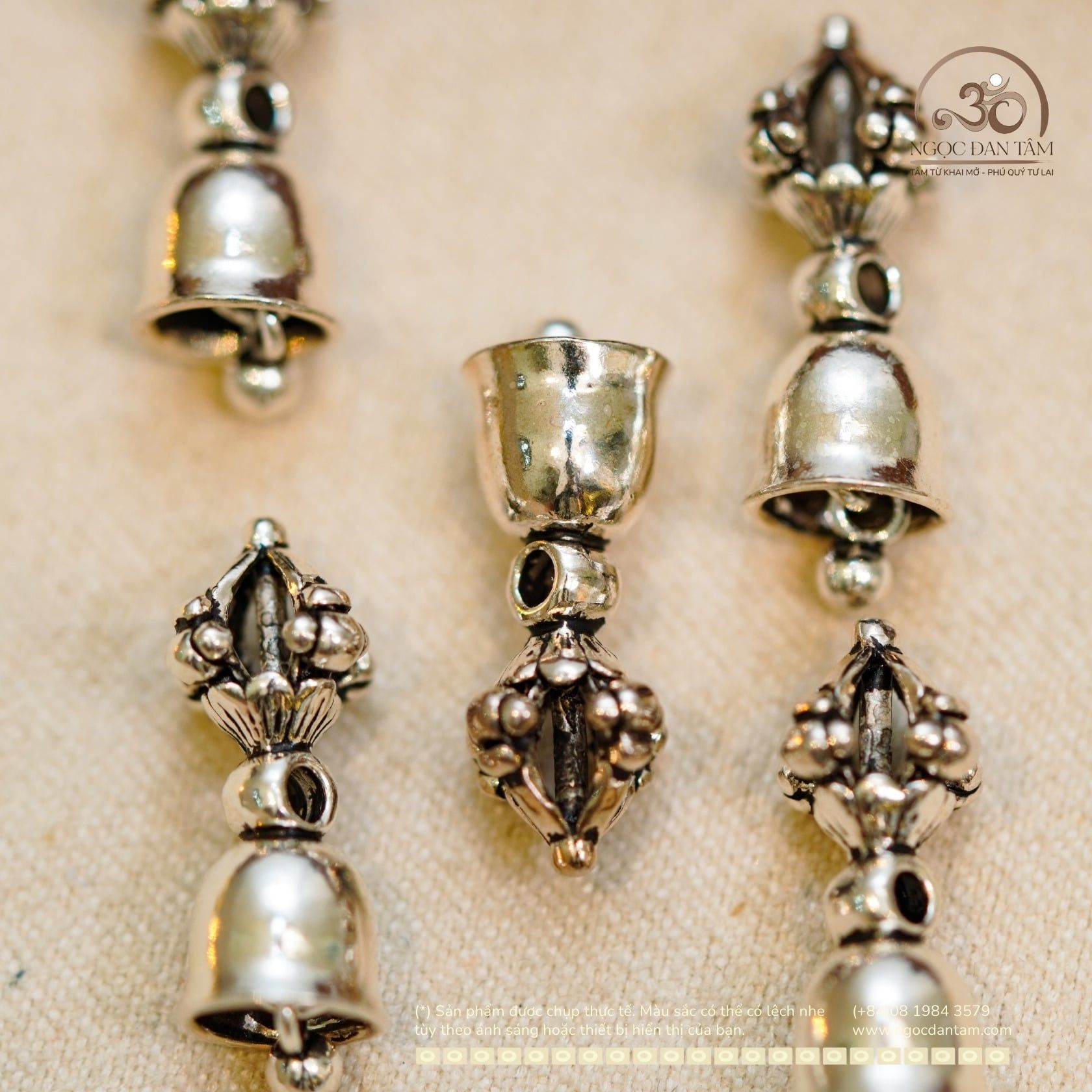  Chuông Kim Cang Bạc Đen 925 