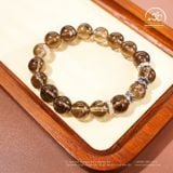  Vòng Tay Thạch Anh Khói 10mm 2A Phối Charm Bạc 