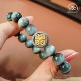  Vòng Tay Mắt Chim Ưng Xám 6A - 10mm Phối Charm Bánh Xe Pháp Luân 