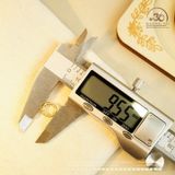  Charm Tròn Khắc Chữ Xỏ Ngang 9.55mm - Bạc 925 Mạ Vàng Cao Cấp 