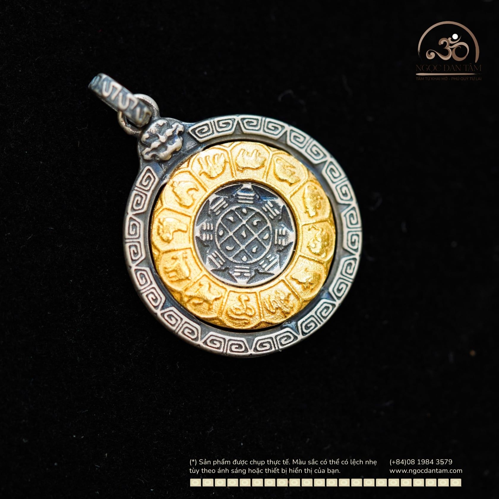  Mặt Dây Chuyền 12 Con Giáp 18,96 - Bạc 925 Mạ Vàng 