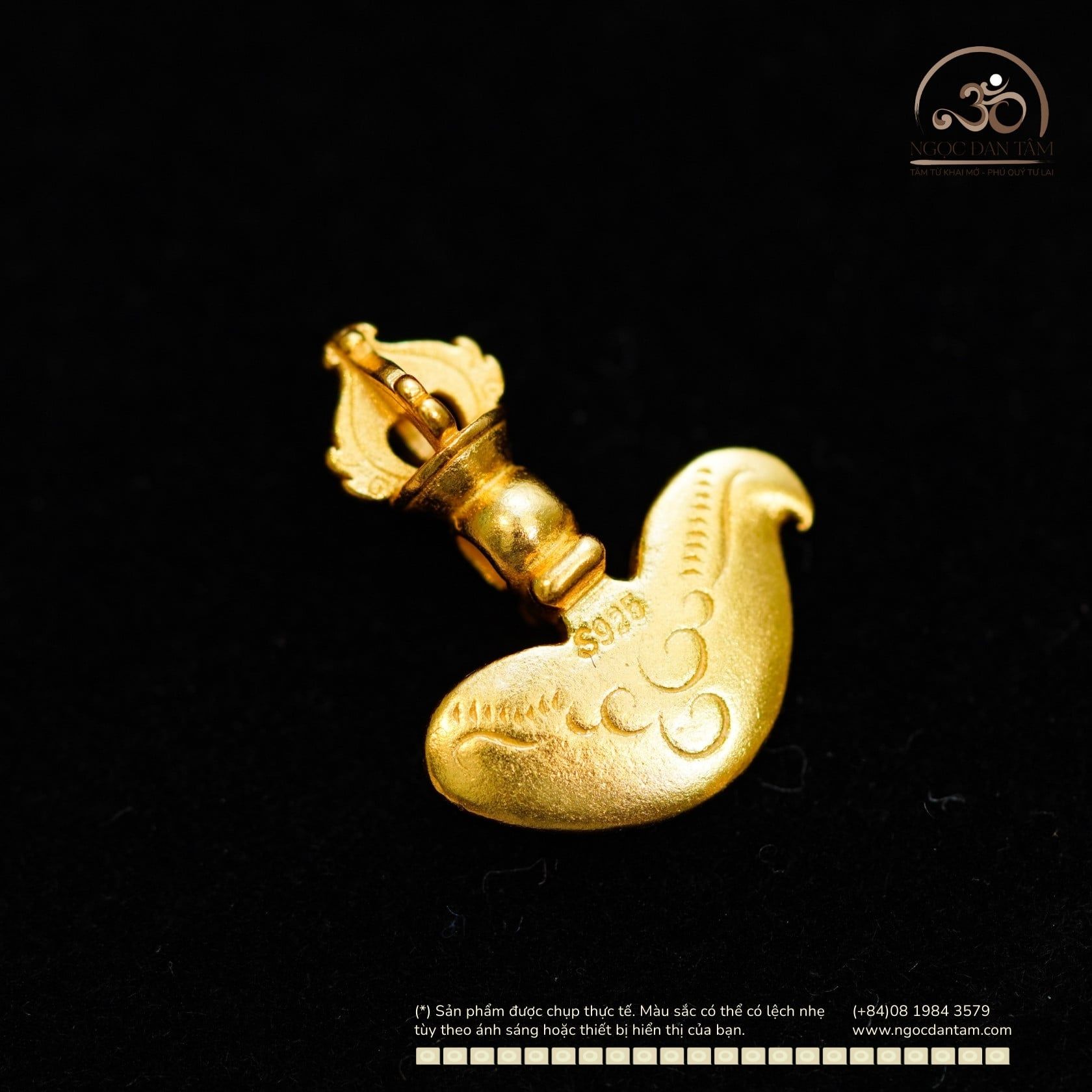  Charm Rìu Kim Cang - Bạc 925 Mạ Vàng Cao Cấp 