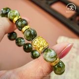  Vòng Tay Mắt Rồng Xanh Phối Charm Lu Thống Tỳ Hưu 10mm 2A 