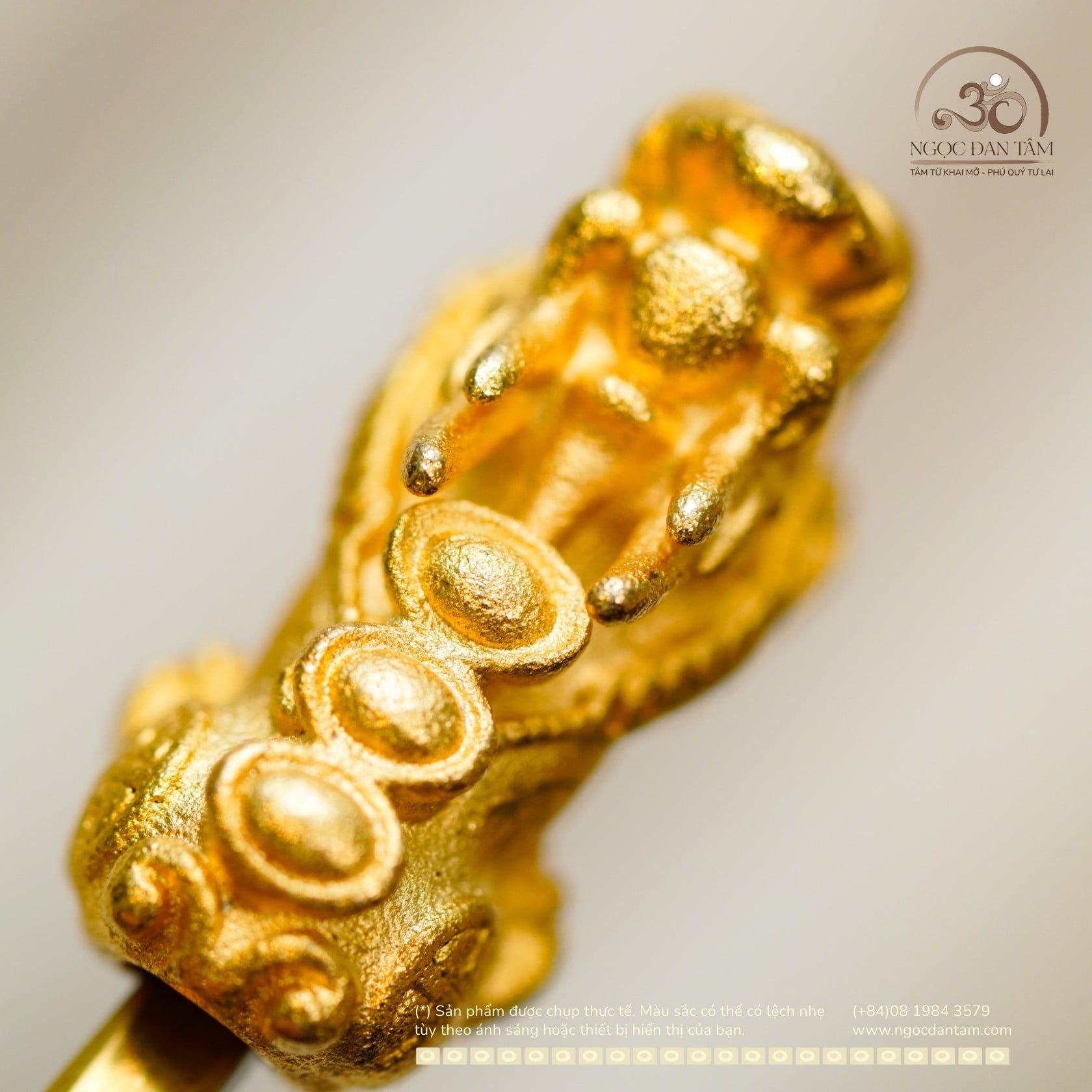  Tỳ Hưu 105T 24,24mm - Đồng Thau Mạ Vàng 999 Cao Cấp 