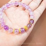  Vòng Tay Đá Thạch Anh Tím Lavender 8mm 3A Phối Charm Lồng Đèn 