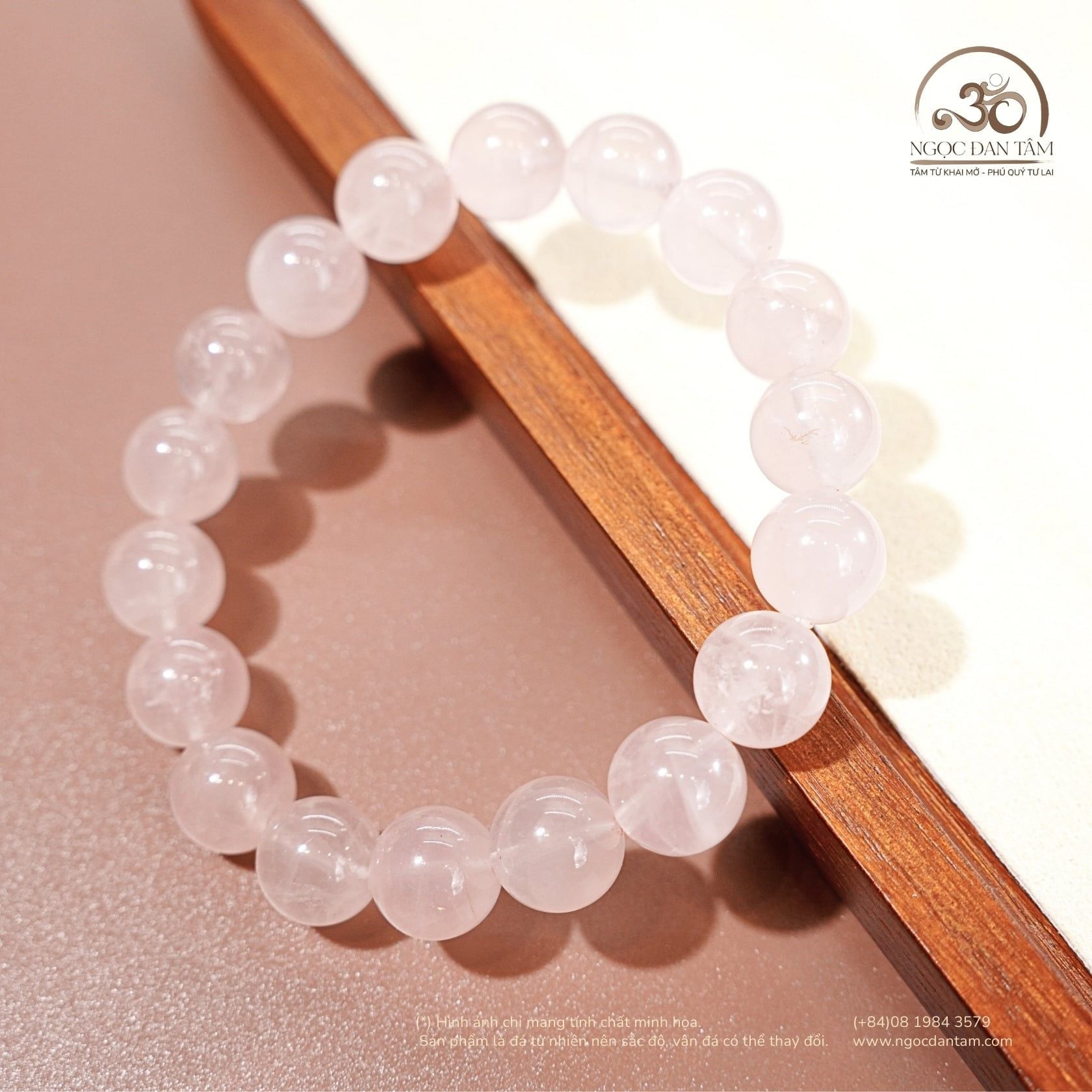  Vòng Tay Đá Thạch Anh Hồng Trong 10mm 2A 