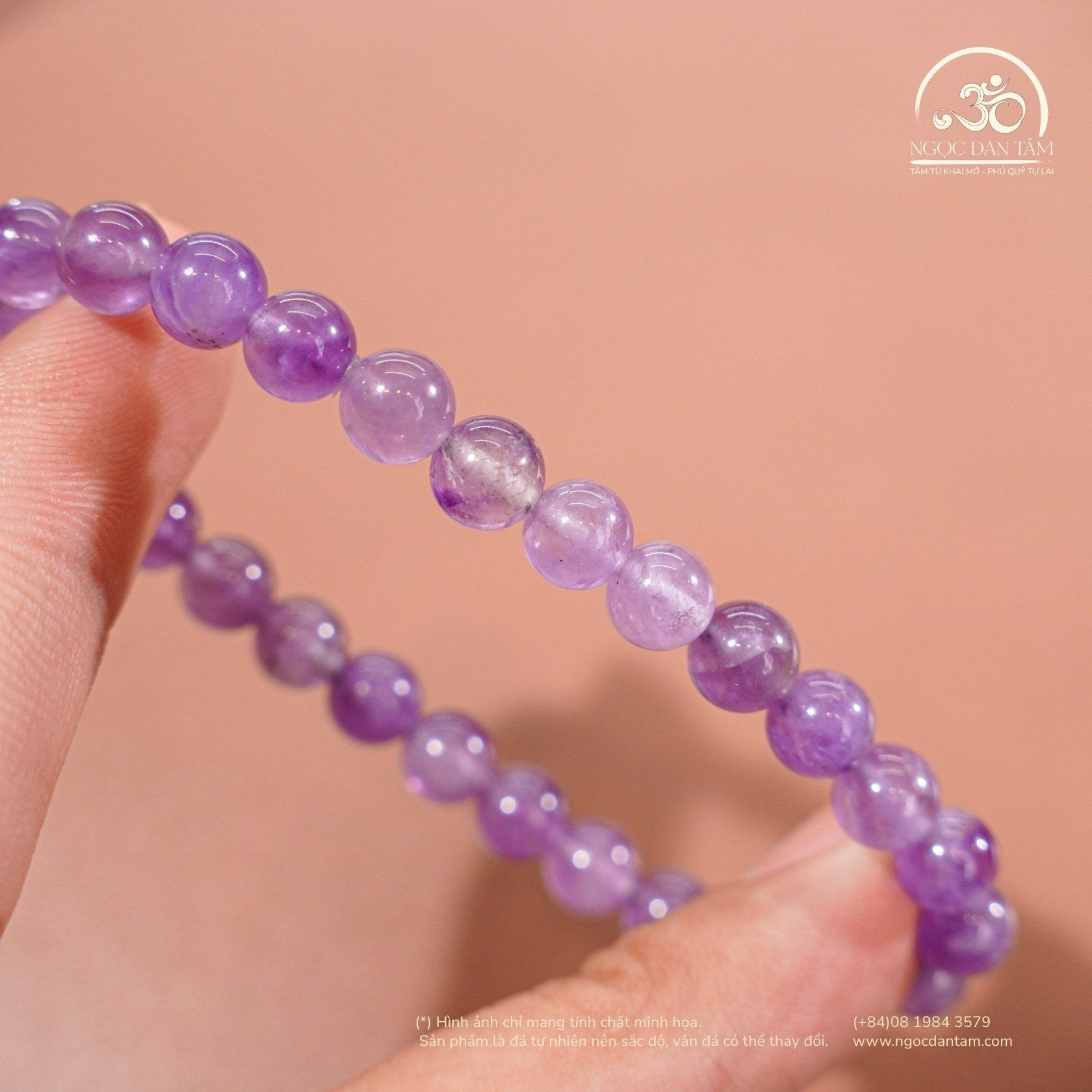  Vòng Tay Thạch Anh Tím 6mm 2A 