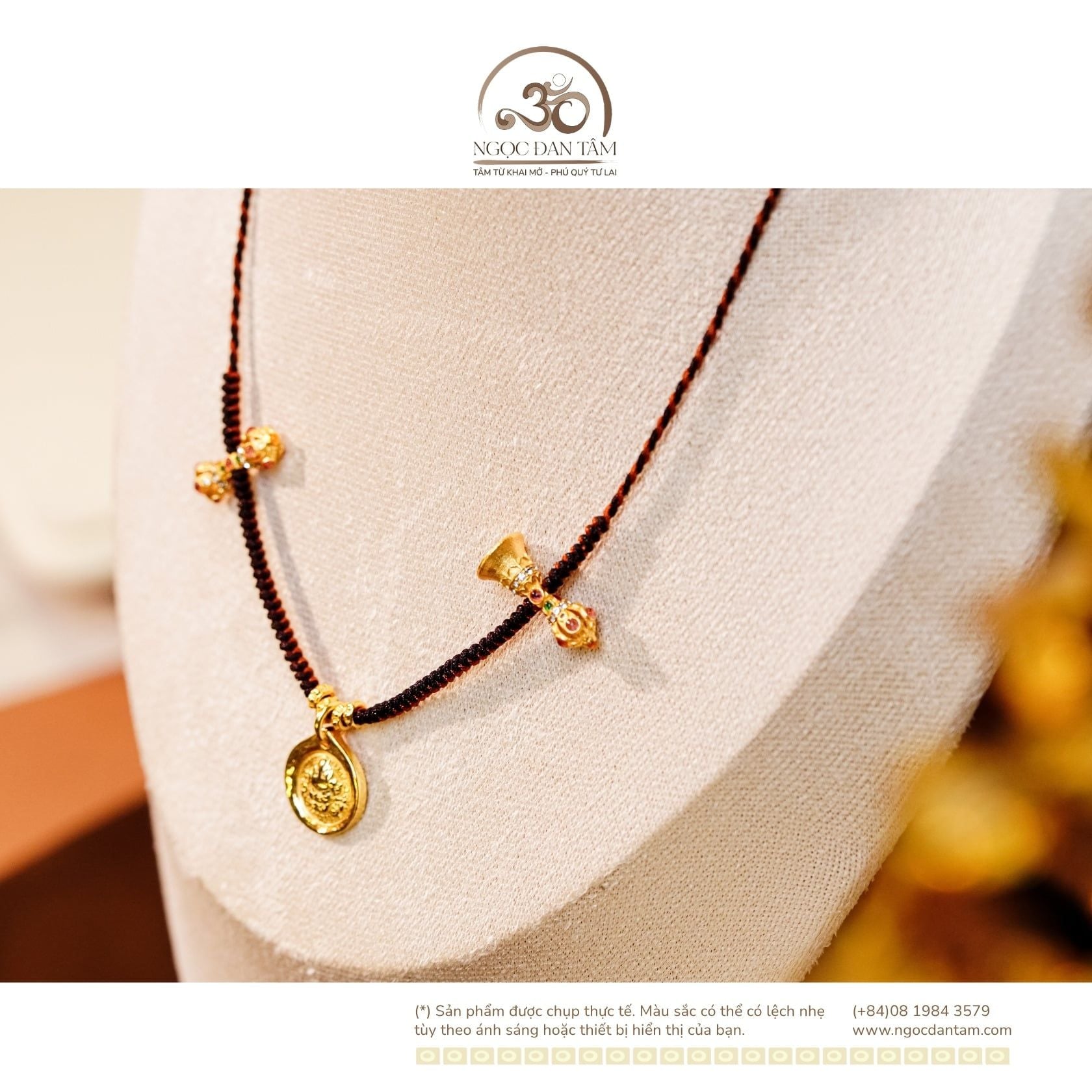  Vòng Tay + Vòng Cổ Thắt Dây Charm Chùy Kim Cang Phối Charm Zambala 