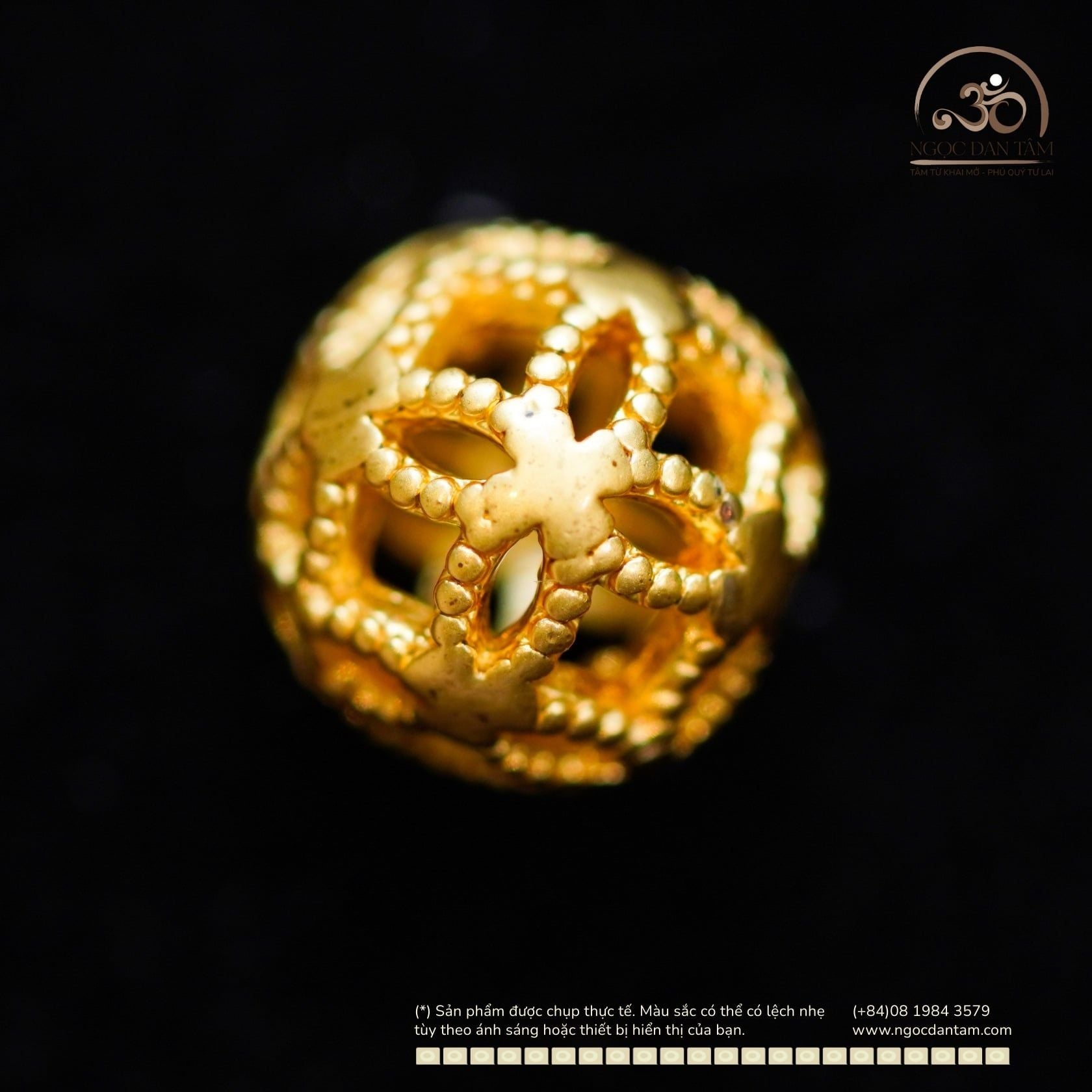  Charm Tú Cầu 7.55mm - Kim Loại Mạ Vàng 