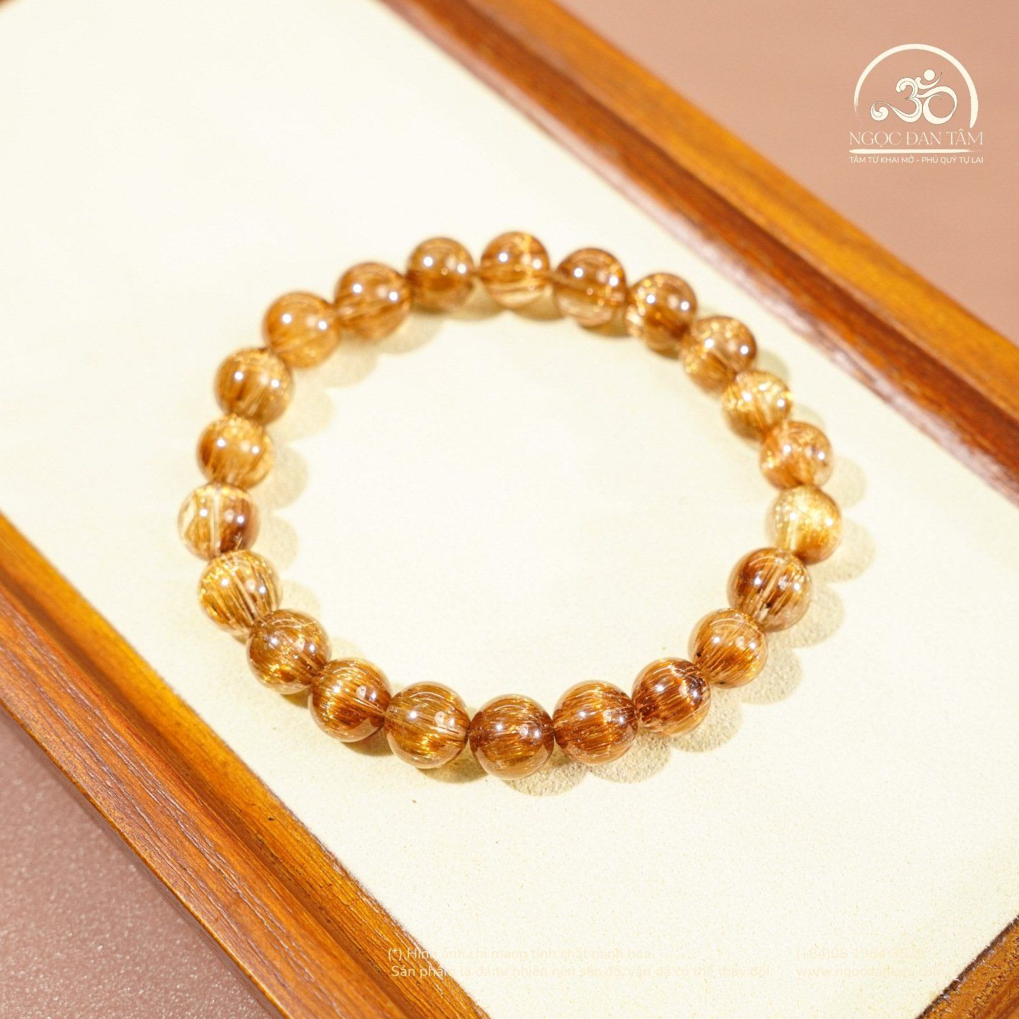  Vòng Tay Tóc Nâu Đồng Trục VVIP 8mm 