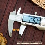  Charm Chùy Kim Cang Đính Ngọc Xanh 15,83mm - Charm Kim Loại Mạ Vàng Cao Cấp 