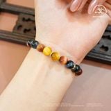  Vòng Tay Đá Mắt Hổ Tam Tài 8mm 5A Phối Charm (1) 