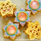  Charm Hoa Nhụy Hồng 10,84mm - Kim Loại Mạ Vàng Cao Cấp 