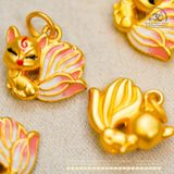  Charm Treo Cửu Vĩ Hồ 13,87mm - Kim Loại Mạ Vàng Cao Cấp 