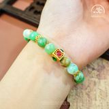  Vòng Tay Đá Cẩm Thạch Úc Phối Charm Đính Đá 8mm - 2A 