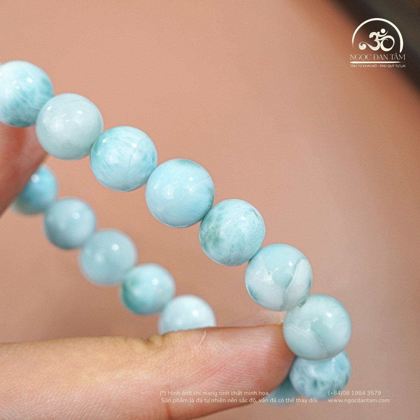  Vòng Tay Đá Larimar 10mm 5A 