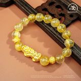  Vòng Tay Thạch Anh Tóc Vàng 9mm 7A Phối Tỳ Hưu 