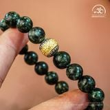  Vòng Tay Mắt Rồng Xanh Phối Charm Tường Vân Đầu Hoa 10mm 5A 