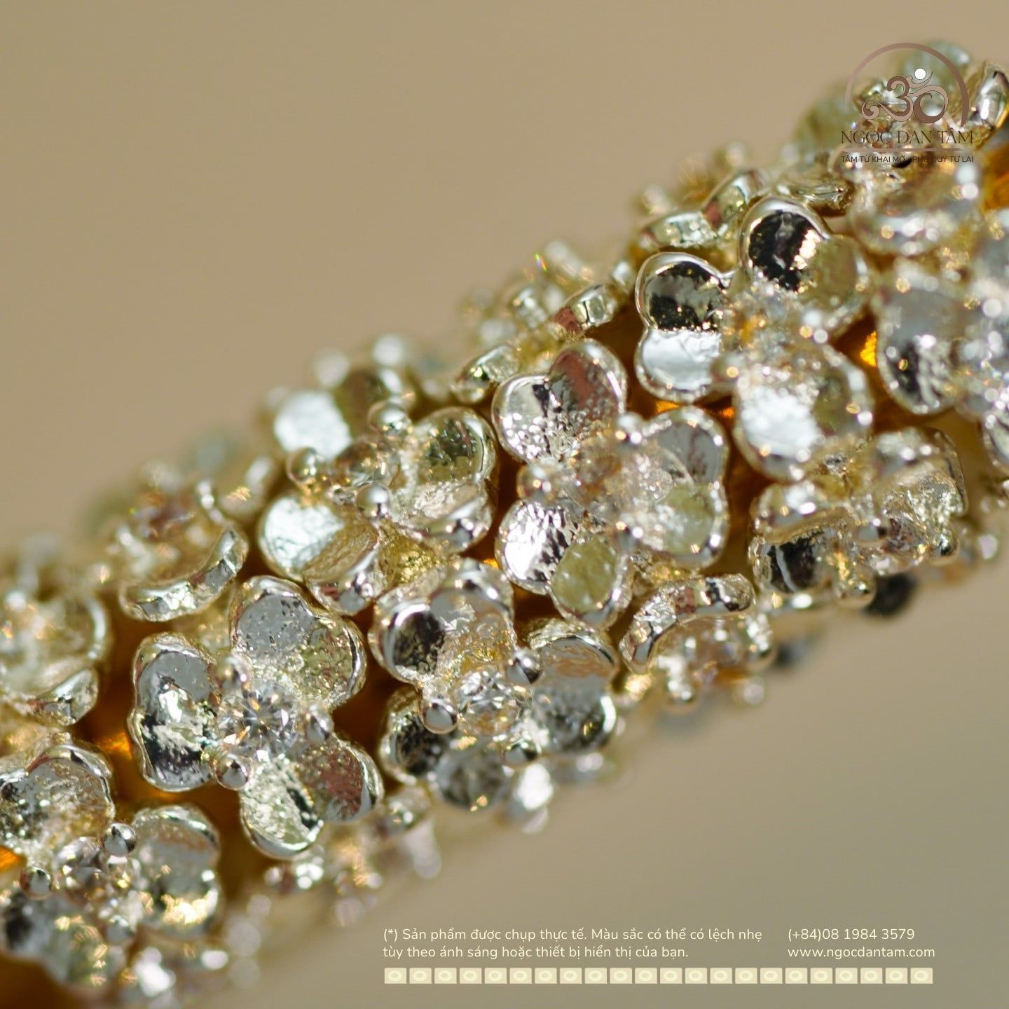  Charm Bạc Cỏ 3 Lá Nhỏ 8mm - Bạc Cao Cấp 