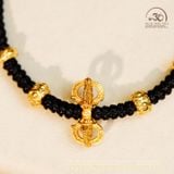  Vòng Tay + Vòng Cổ Thắt Dây Charm Chùy Kim Cang Bạc 925 Mạ Vàng Cao Cấp 