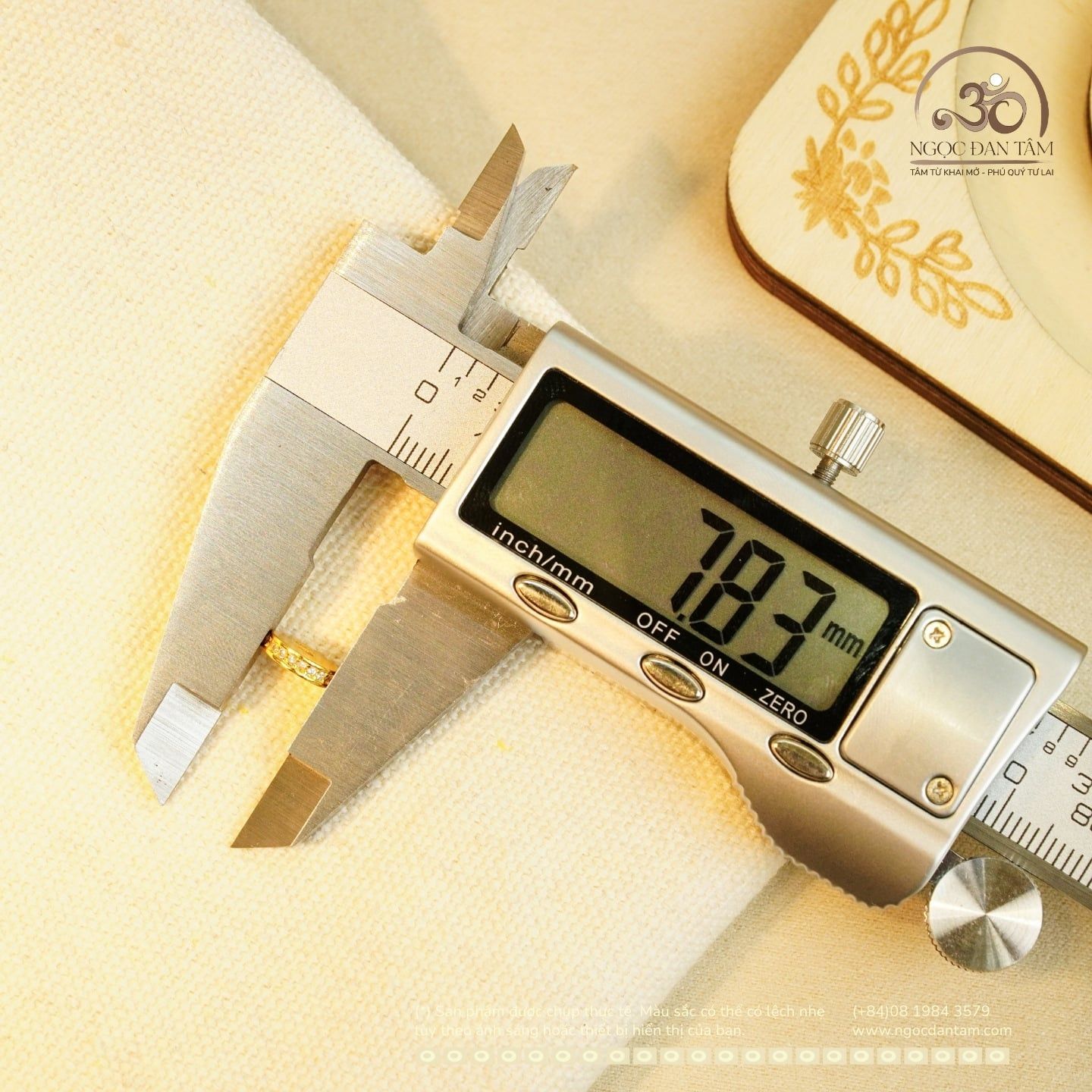  Charm Tròn Dẹp Đính Đá Lớn 7.83mm - Bạc 925 Mạ Vàng Cao Cấp 