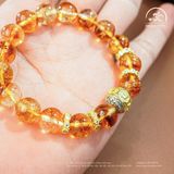  Vòng Tay Thạch Anh Vàng Hoa Bay 10mm 3A Phối Charm Lục Tự 