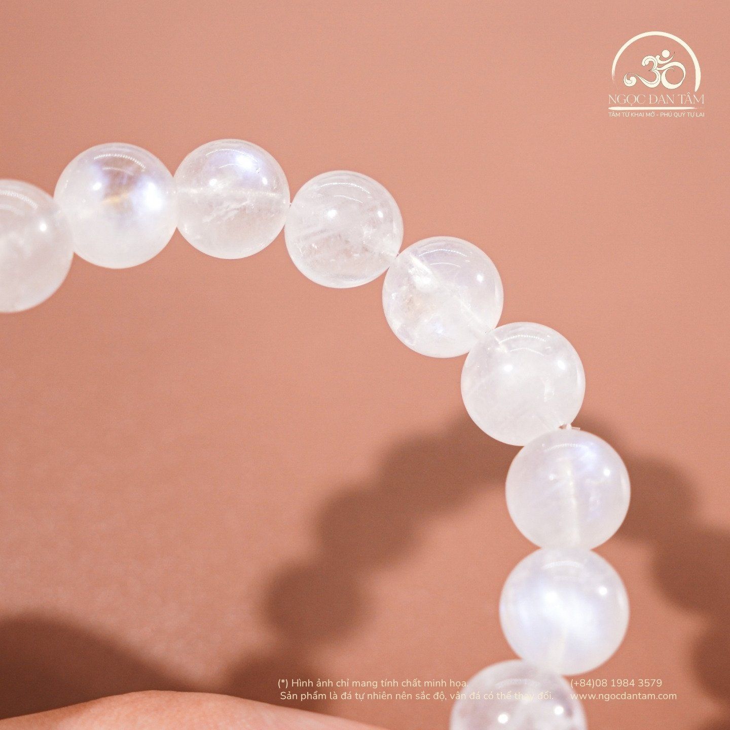  Vòng Tay Mặt Trăng 10mm 5A Phối Xà Cừ 10mm 5A 