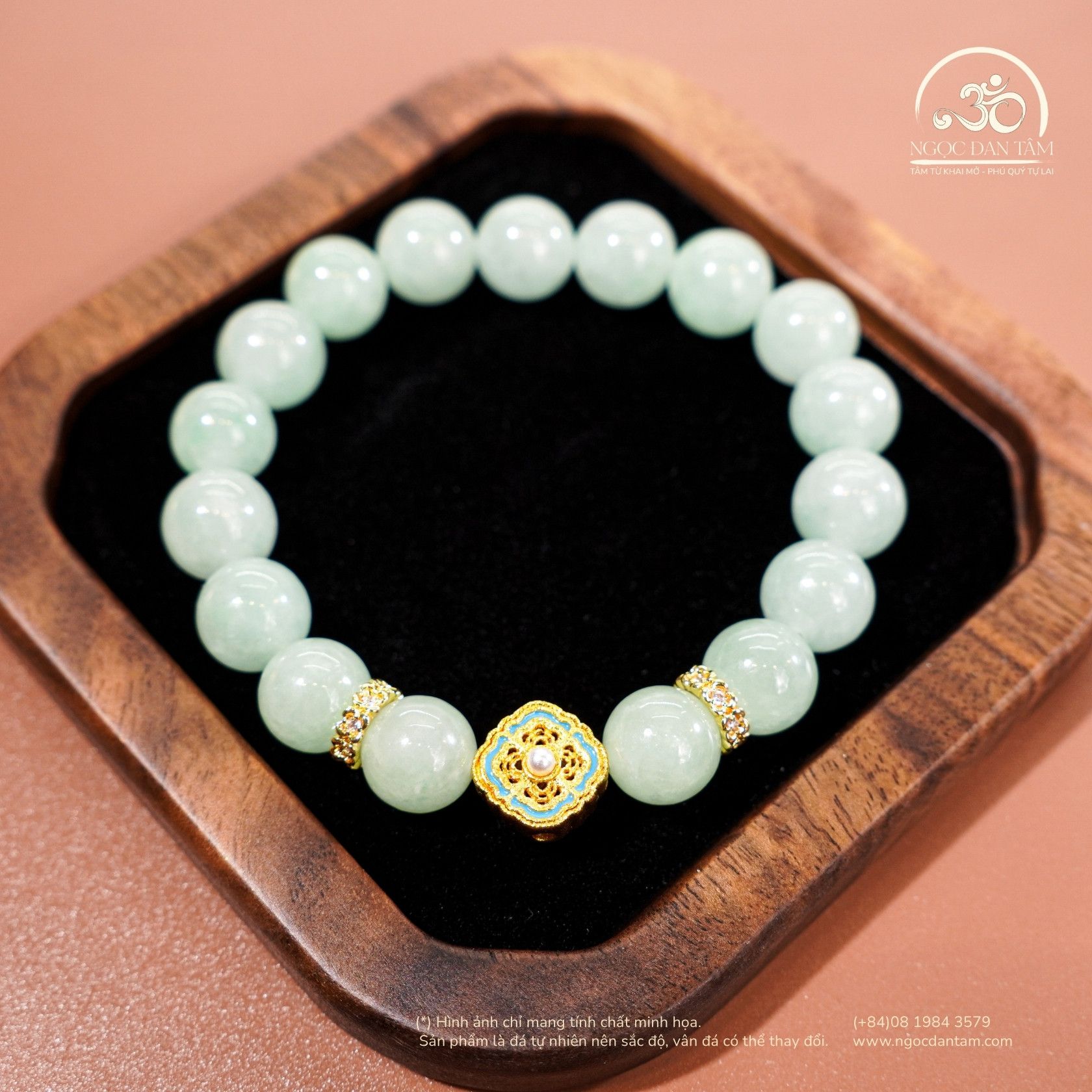  Vòng Tay Cẩm Thạch Sơn Thủy 10mm 4A Phối Charm 