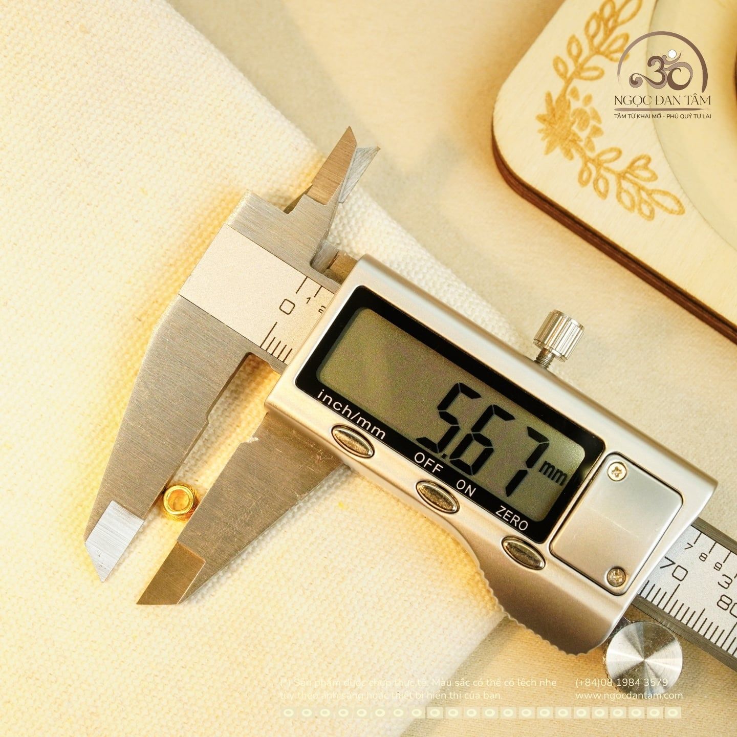  Charm Tròn Lá Lớn 5.67mm - Bạc 925 Mạ Vàng Cao Cấp 