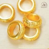  Charm Tròn Bánh Xe 9.68mm - Bạc 925 Mạ Vàng Cao Cấp 