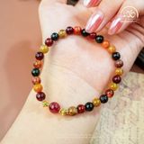  Vòng Tay Thạch Tóc Hỗn Hợp Phối Charm 6mm 5A 