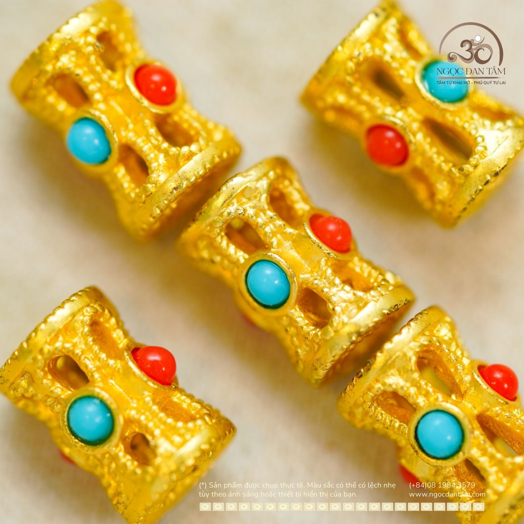  Charm Lu Thống 2 Màu 9.53mm - Kim Loại Mạ Vàng Cao Cấp 