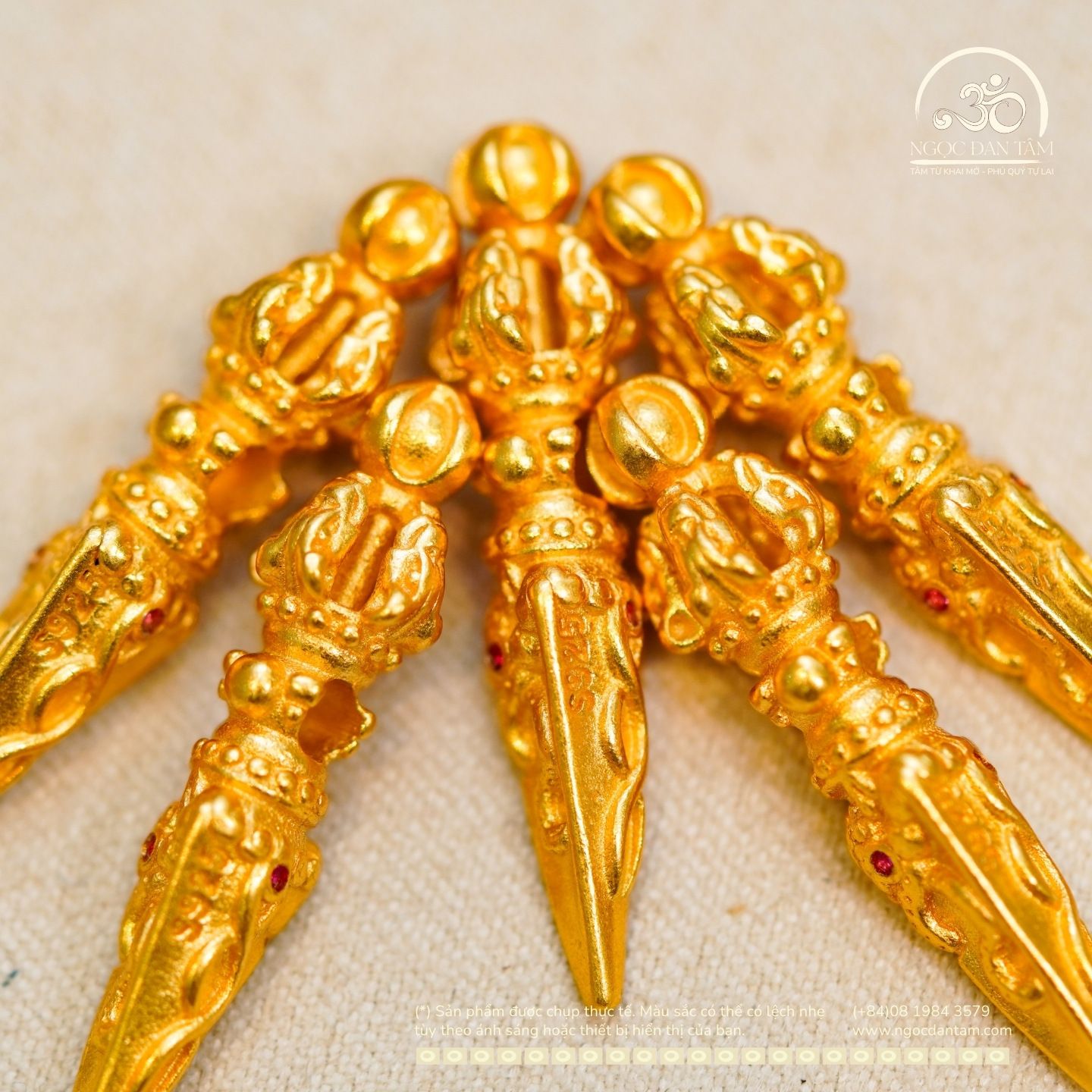  Chày Kim Cang Số 02 - Bạc 925 Mạ Vàng Cao Cấp 