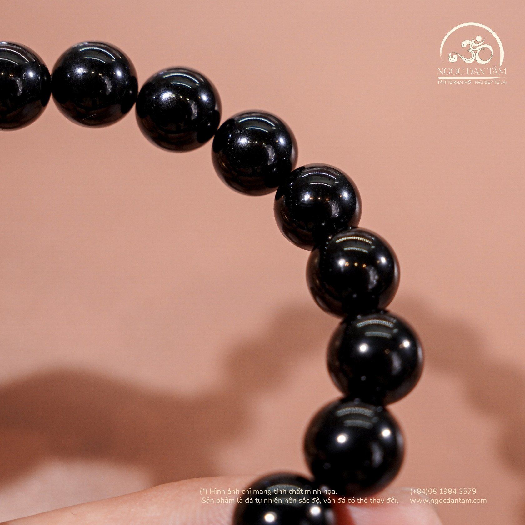  Vòng Tay Thạch Anh Đen 10mm 3A 