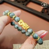  Vòng Tay Mắt Chim Ưng Xám 6A - 8mm Phối Charm Tỳ Hưu 