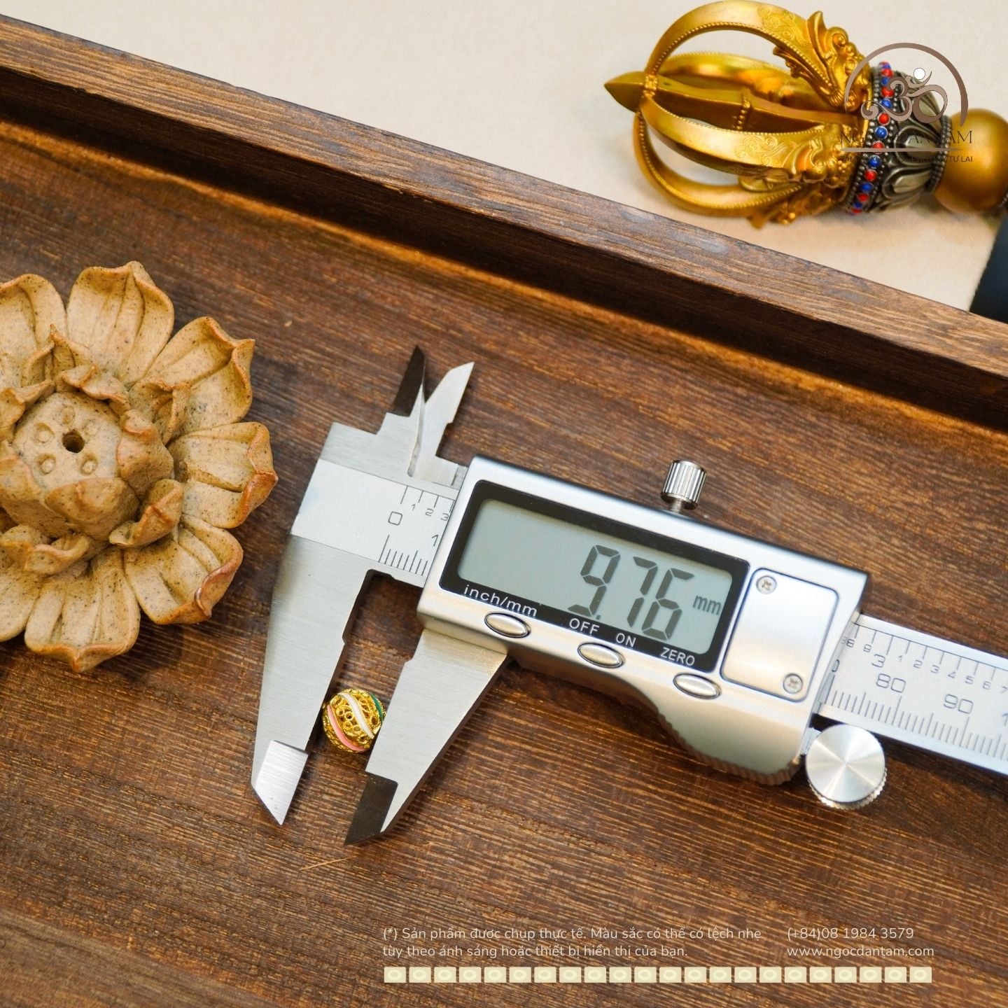  Charm Tròn 3 Màu 9.76mm - Kim Loại Mạ Vàng Cao Cấp 