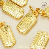  Mặt Dây Chuyền Thẻ Bài Vàng - Bạc 925 Mạ Vàng Cao Cấp 