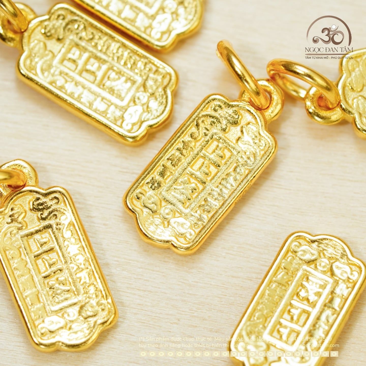  Mặt Dây Chuyền Thẻ Bài Vàng - Bạc 925 Mạ Vàng Cao Cấp 