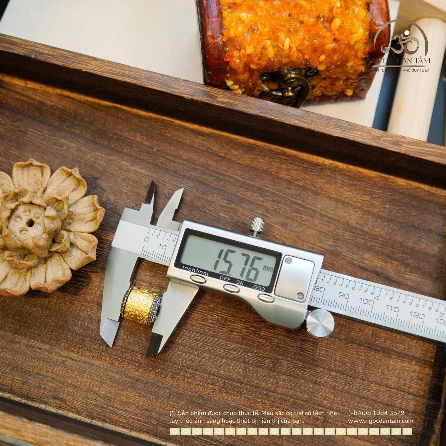  Charm Hạt Thùng Chú Om (lớn) 15,76mm - Bạc 925 Mạ Vàng Cao Cấp 