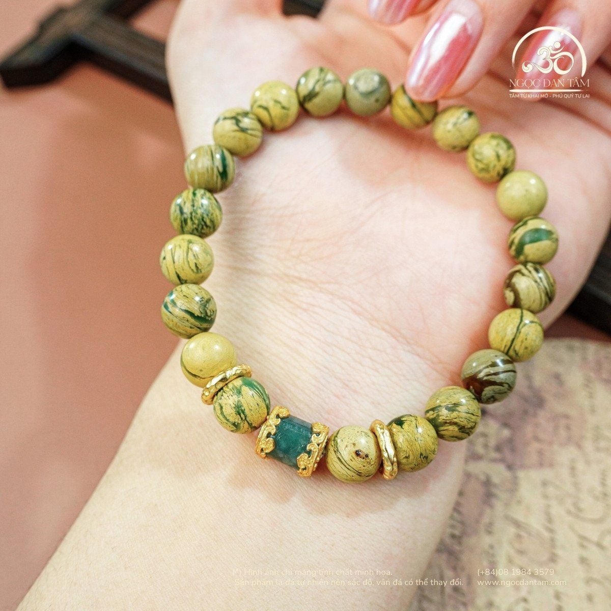 Vòng Tay Green Dragon Phối Charm Lu Thống 8mm 2A 