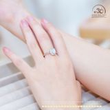  Nhẫn Bạc 925 Đính Đá Opal Hoa 6x8mm 