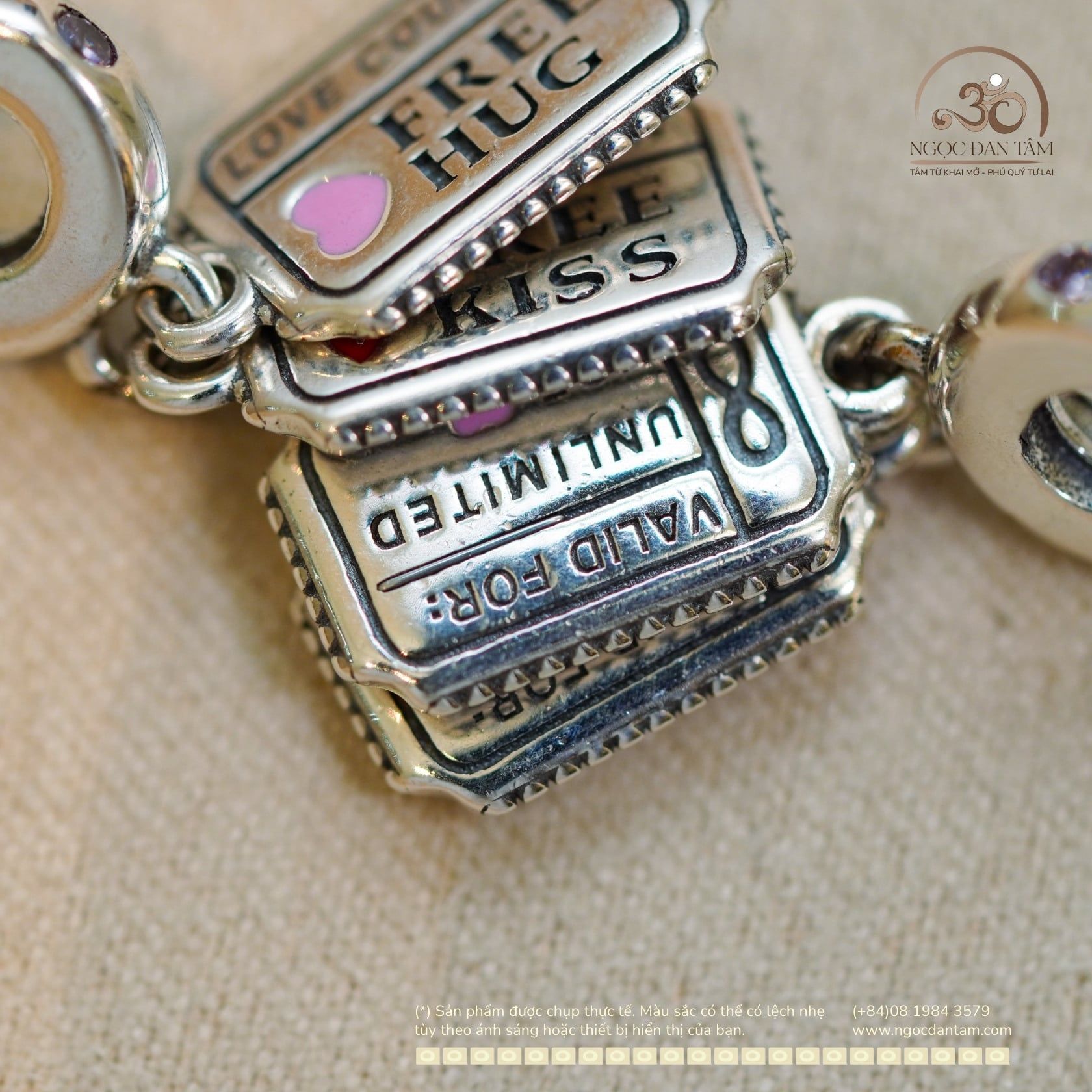  Charm Treo Mặt treo Pan Vô Cực Bạc 925 