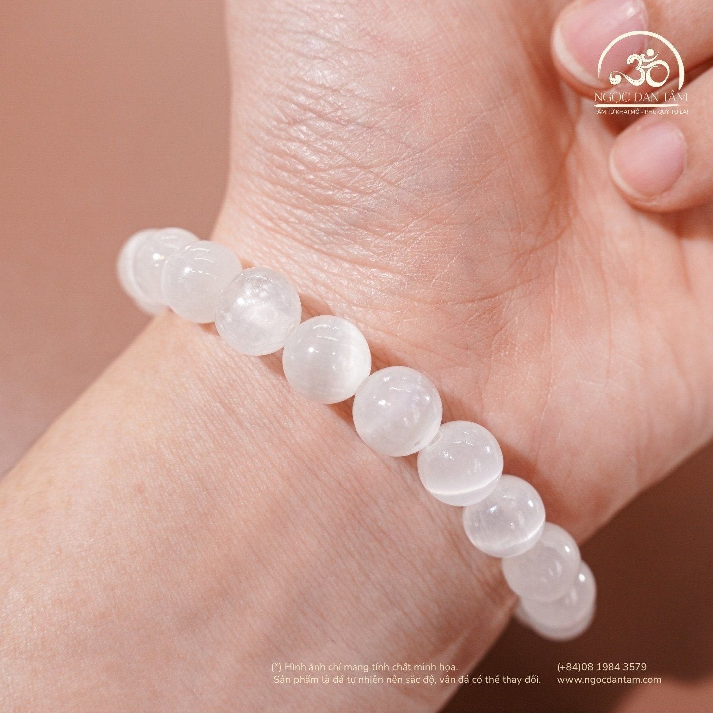  Vòng Tay Selenite 8mm - 10mm 3A 