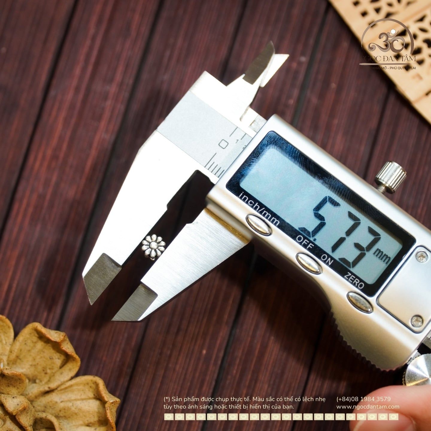  Charm Đệm Hoa Cúc 6mm - Bạc Cao Cấp 